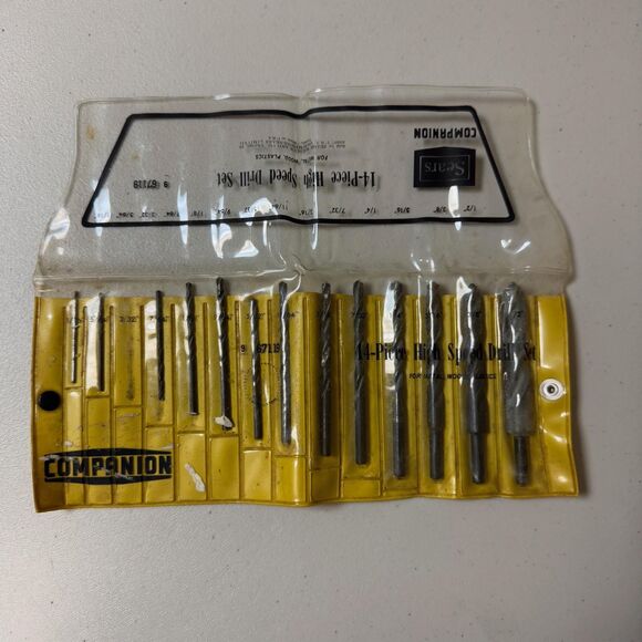 Vintage Companion Drill Set 14 Pc Replacement Tool DIY Building Wood High Speed - Picture 6 of 9